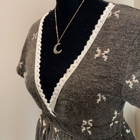 🌻 Hazel by Anthropologie | V-Neck Plunge Tunic Mini Dress, Size S - Picture 6 of 9